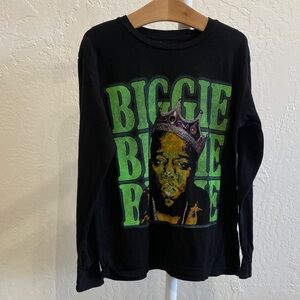 Rowdy Sprout Biggie washed Black Graphic Long Sleeve Tee
